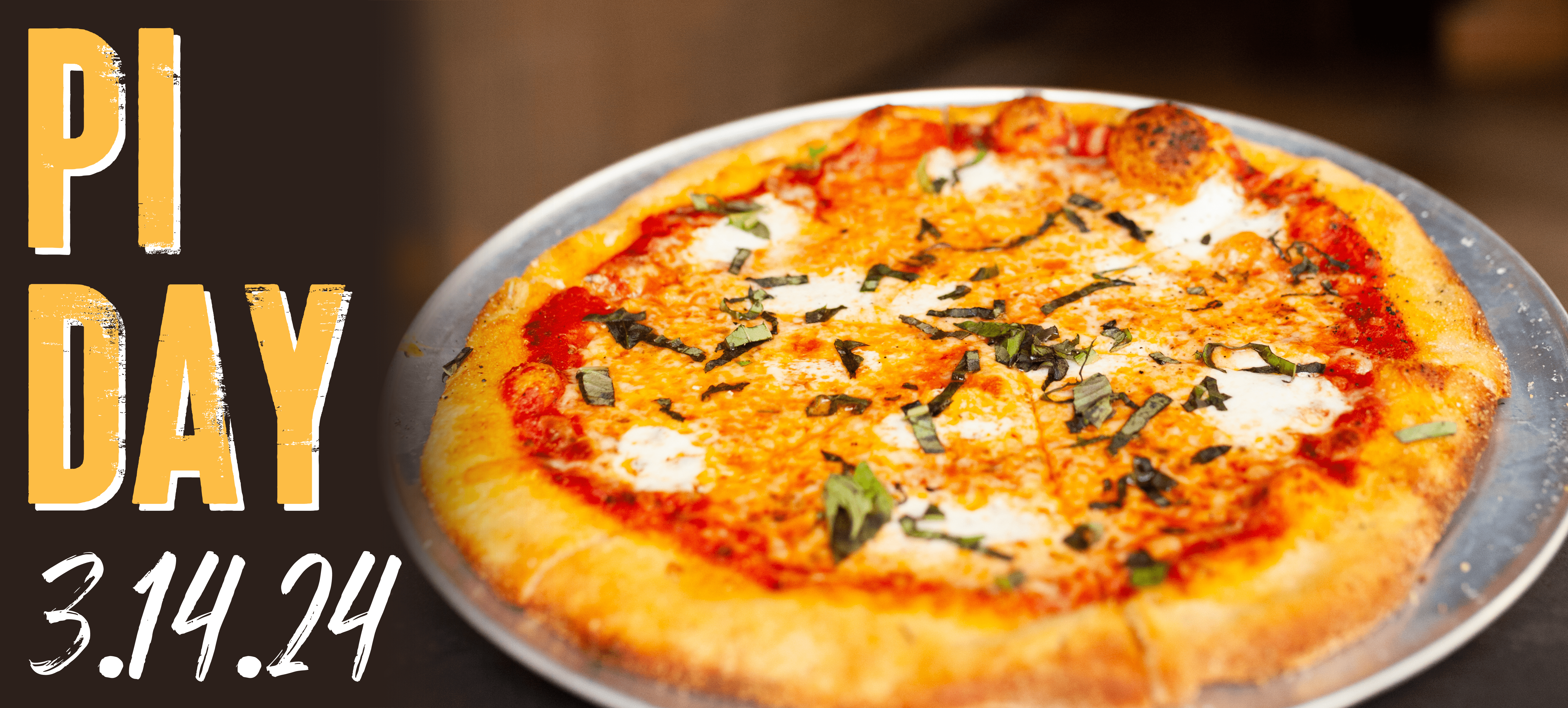 Oak & Stone's Classic Cheese Pizza, reading Pi Day 3.14.2024